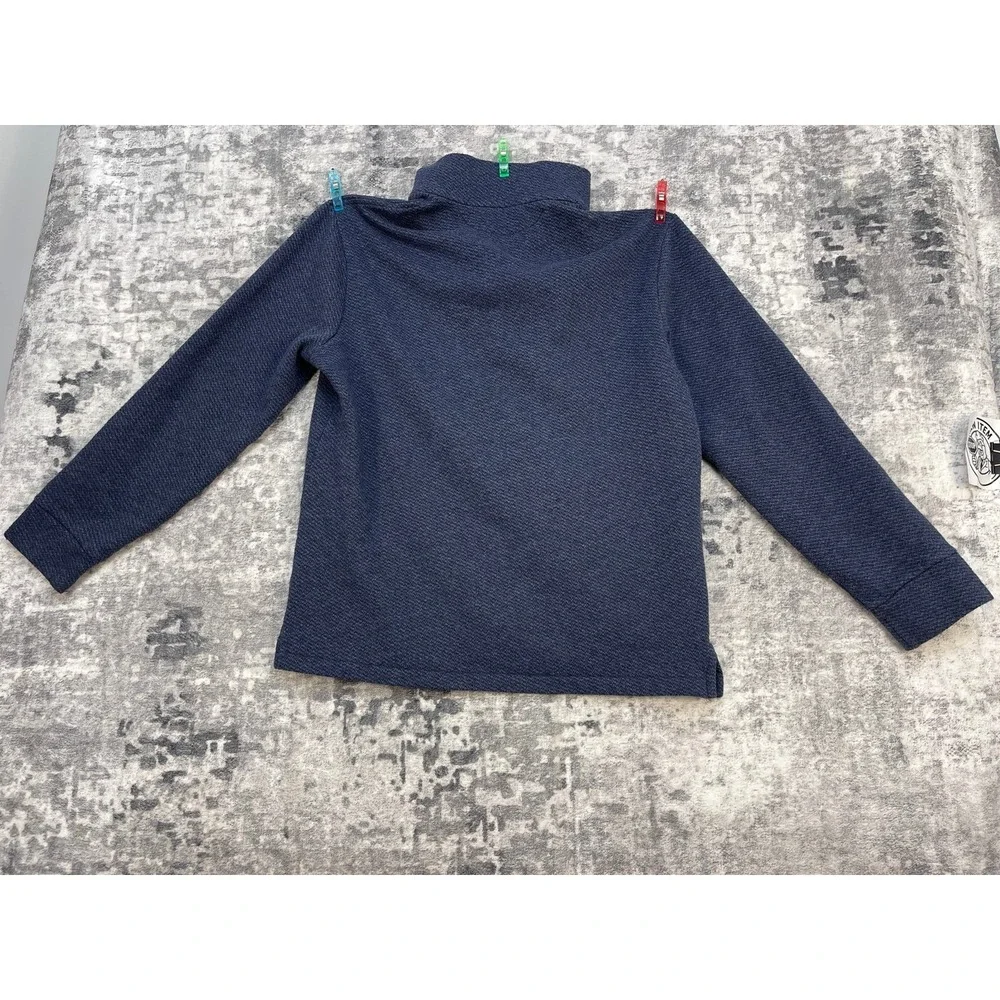 Polo Ralph Lauren Men M Quarter Zip‎ Pullover Blue Textured Fisherman Knit